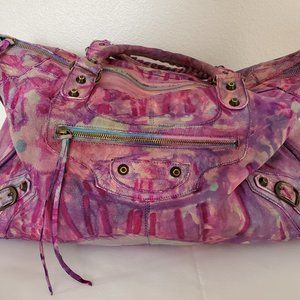 COPY - Balenciaga Graffiti giant City Bag Purse pink blue Purple neo classic wo…